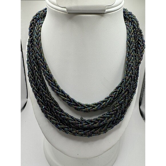 Handcrafted Long Braided Seed Bead Necklace 54" Long Can Be Doubled - Picture 5 of 5
